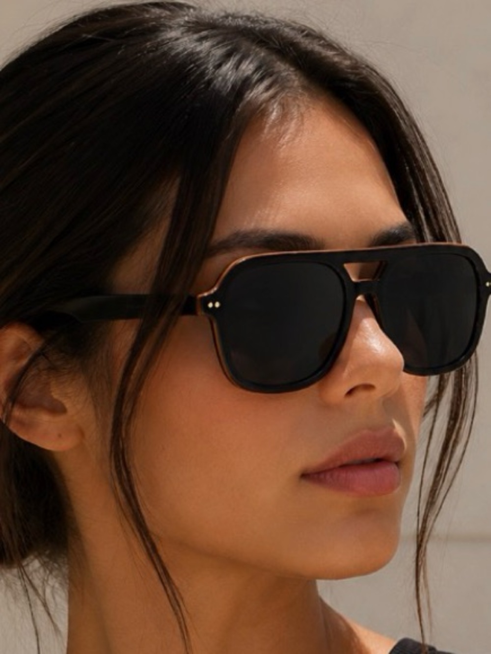 Carolina Lemke Black Sunglasses with yellow and Red Trim 9003-2